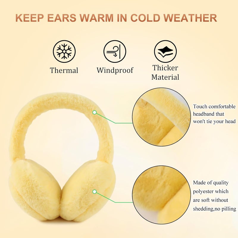 Pesaat Fluffy Ear Muff for Women Plush Earmuffs Kids Winter Earmuffs Girls Boys Cold Weather Ear Warmer - Image 2